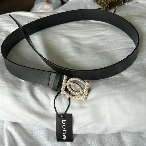 Y2K bebe Black Leather Rhinestone Wrap Belt BEAUTIFUL BEBE BELT BLACK COLOR WITH A PRETTY ORNAMENT  main image 4